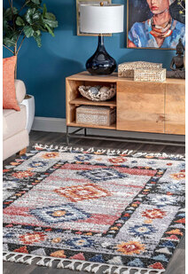 Amara Moroccan Tribal Fringed Rug