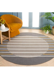 Alfa Modern Striped Border Rug