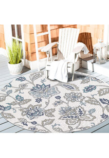 Ambient Floral Ivory Outdoor Rug