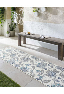 Ambient Floral Ivory Outdoor Rug