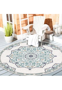 Ambient Ivory Floral Outdoor Rug