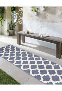 Ambient Blue Outdoor Trellis Rug