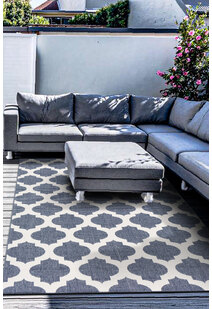 Ambient Blue Outdoor Trellis Rug