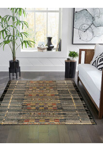 Aperto Grey Tribal Pattern Rug