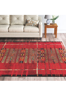 Aperto Red Tribal Pattern Rug