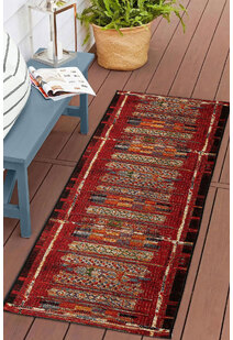 Aperto Red Tribal Pattern Rug