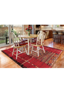 Aperto Red Tribal Pattern Rug