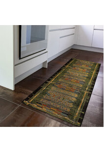 Aperto Green Tribal Pattern Rug