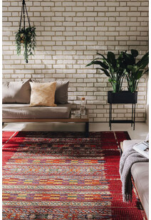 Aperto Red Tribal Pattern Rug