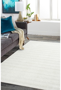 Austin Plain Ivory Striped Rug