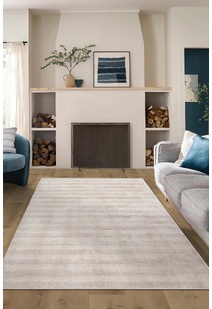 Austin Plain Beige Striped Rug