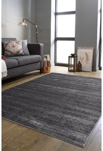 Austin Plain Charcoal Striped Rug