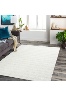 Austin Plain Ivory Striped Rug