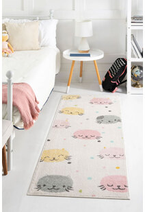 Candy Cat Face Kids Rug