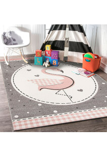 Charlie Pink Flamingo Kids Rug