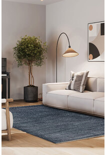 Cora Plain Blue Modern Rug