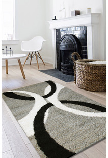 Moss Grey Modern Shaggy Rug