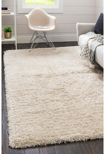 Frida Plain Cream Shaggy Rug