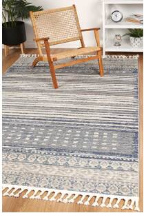 Inti Moroccan Striped Fringed Rug