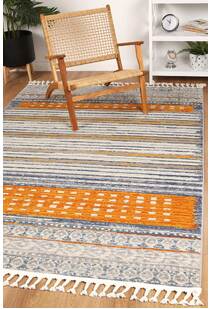 Inti Moroccan Striped Fringed Rug