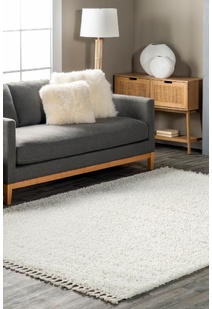 Joey Plain Cream Shaggy Rug