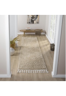 Joey Plain Beige Shaggy Rug