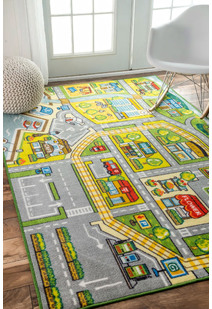 Kids Car Road Town Play Rug