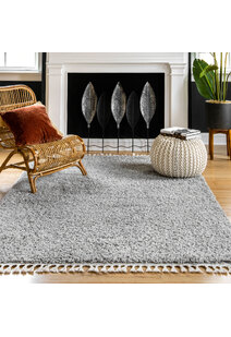 Lucy Grey Moroccan Tassel Rug