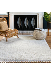 Lucy Cream Shaggy Moroccan Rug