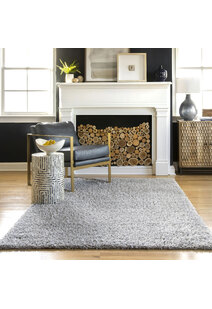 Luis Plain Grey Shaggy Rug