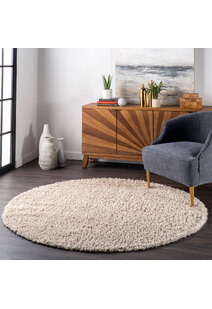 Luis Plain Beige Shaggy Rug