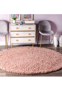 Luis Plain Pink Shaggy Rug