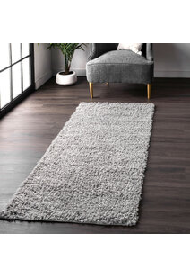 Luis Plain Grey Shaggy Rug