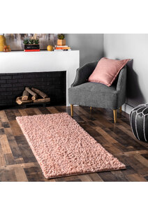 Luis Plain Pink Shaggy Rug