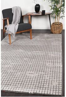 Lyla Grey Square Pattern Rug