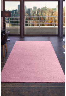 Levis Plain Pink Thick Shaggy Rug