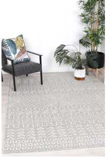 Macy Grey Geometric Rug