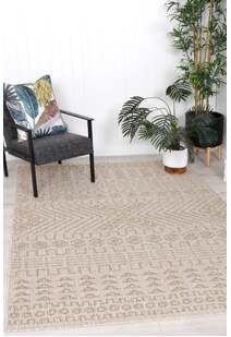 Macy Beige Geometric Rug