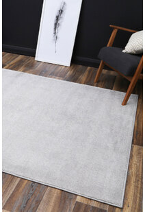 Macey Plain Grey Plush Rug