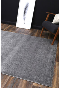 Macey Thick Plain Grey Rug