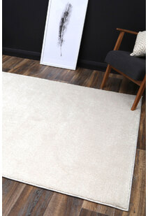 Macey Plain Cream Plush Rug