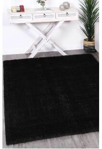 Palace Plain Black Shaggy Rug