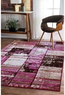 Paris Carved Lilac Patchwork Rug