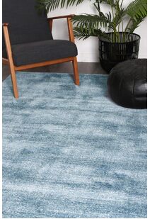 Pave Plain Modern Blue Rug