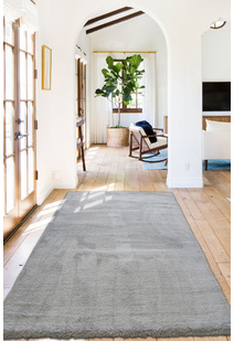 Soft Plain Grey Thick Shaggy Rug