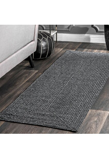 San Pietro Black Hand Braided Rug