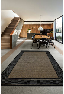 Soleil Black Border Flatweave Rug