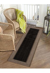 Soleil Beige Border Flatweave Rug