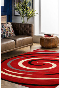 Sky Modern Red Swirl Pattern Rug